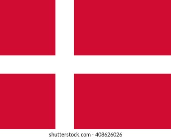 Denmark flag, official colors and proportion correctly. National Denmark flag. Flat vector illustration. EPS10.