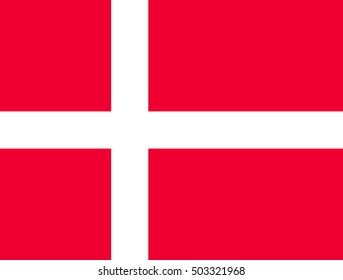 Denmark flag, official colors and proportion correctly. vector.