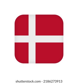 Denmark flag, official colors. Vector illustration.