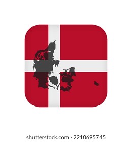 Denmark flag, official colors. Vector illustration.