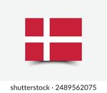 Denmark flag. Flag of Denmark. The official ratio. Flag icon. Standard color. Standard size. A rectangular flag. Computer illustration. Digital illustration. Vector illustration.