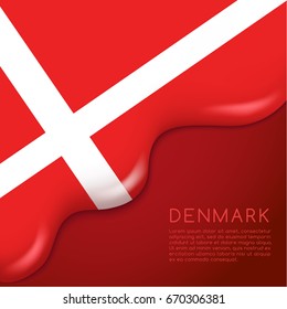 Denmark Flag on Creamy Liquid Dripping : Vector illustration