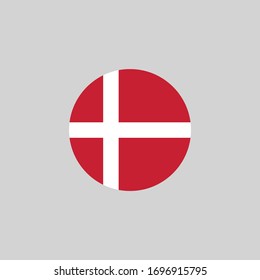 Denmark flag on gray background, vector illustration.