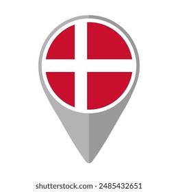 Bandera de Dinamarca en el pin de Locación