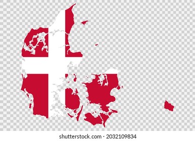 Denmark flag on map isolated  on png or transparent  background,Symbol of Denmark,template for banner,advertising, commercial,vector illustration, top gold medal sport winner country