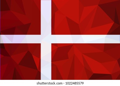 Denmark flag on textured background. Vector illustration.