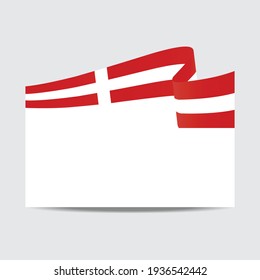 Denmark flag. Denmark patriotic banner with space for text. Happy Independent Day. Template of greeting card, 