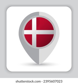 Denmark Flag Pin Map Icon
