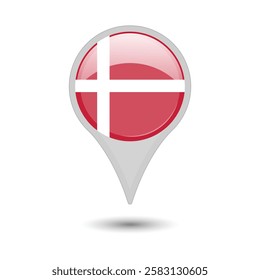 denmark flag pin vector design