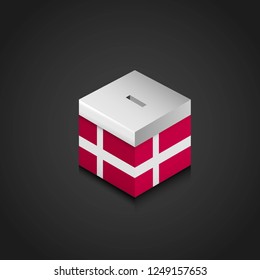 Denmark Flag Printed on Vote Box