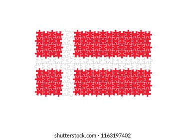 Denmark flag puzzle effect country emblem