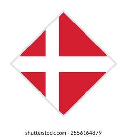 denmark flag - rhombus shape icon on white background	