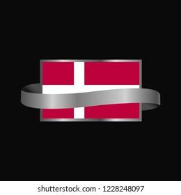 Denmark flag Ribbon banner design