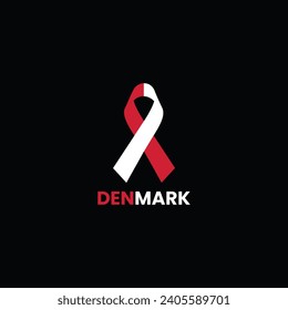Denmark flag ribbon design vector