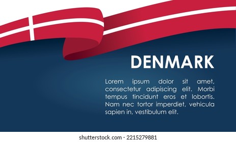 Denmark Flag Ribbon. Slides Vector Illustration