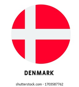 Denmark flag round circle vector