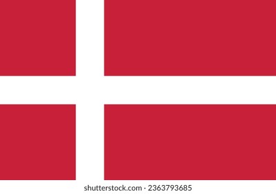 Bandera de Dinamarca escandinavia dannebrog nordic europe. Diseño de fondo del logotipo nacional del vector del pabellón danés