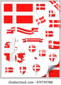 Denmark Flag Set - Vector Collection