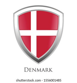 denmark  flag shield logo icon vector