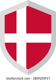 Denmark flag shield logo icon vector