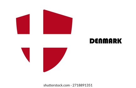 Bandera de Dinamarca en forma de escudo (placa)
