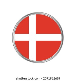 Denmark flag with silver frame vector design