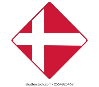 Denmark flag square shaped. vector