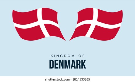 Denmark flag state symbol isolated on background national banner. Greeting card National Independence Day of the Kingdom of Denmark. Illustration banner with realistic state flag.