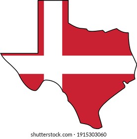 Vector de contorno de estado de silueta de la bandera de Dinamarca
