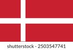 Denmark flag vector design and illustration, National Flag of Denmark , red and white color design