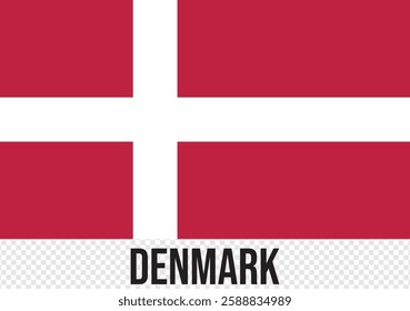 Denmark flag vector design and illustration, National Flag of Denmark , red and white color design. EPS 10