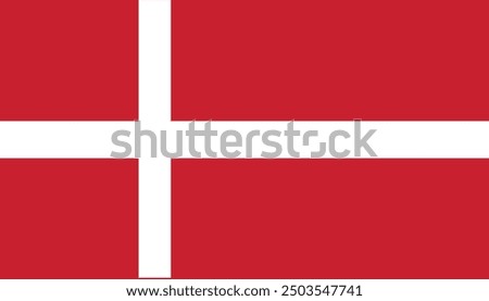 Denmark flag vector design and illustration, National Flag of Denmark , red and white color design