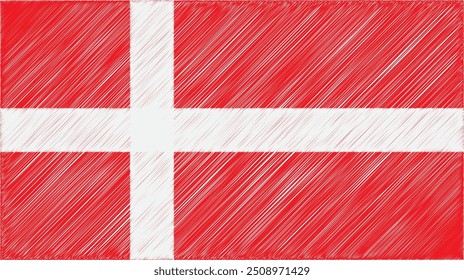Denmark flag vector and fabric style Background design.