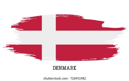 Denmark flag vector grunge paint stroke  