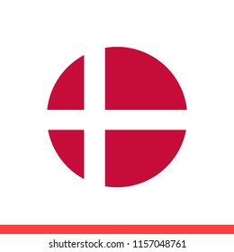 Denmark flag vector icon, circle design for web or mobile app