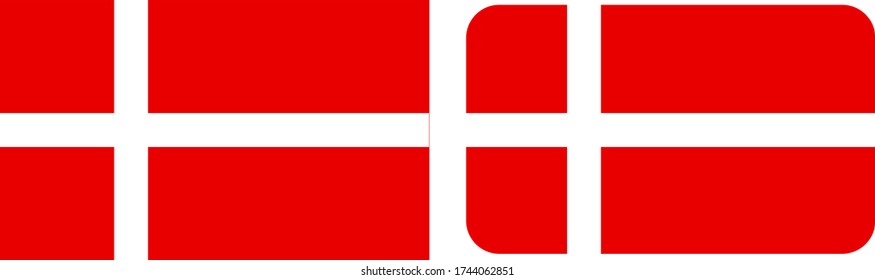 Denmark flag vector. Flag of Denmark illustration.