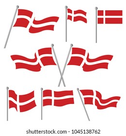 Denmark flag vector illustration colors and proportion national isolated emblem concept eps
