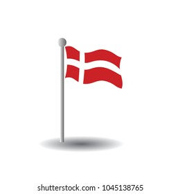 Denmark flag vector illustration colors and proportion national isolated emblem concept eps
