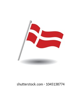 Denmark flag vector illustration colors and proportion national isolated emblem concept eps
