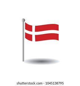 Denmark flag vector illustration colors and proportion national isolated emblem concept eps

