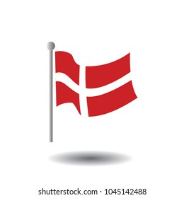 Denmark flag vector illustration colors and proportion national isolated emblem concept eps
