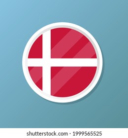 Denmark flag. Vector illustration in flat design