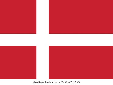 Denmark flag. Flag of Denmark vector illustration isolated editable original colors and size. Official flag of Denmark for national day independence day celebration, election social media and web