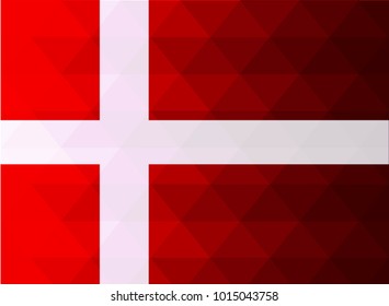 Denmark Flag vector illustration. National Flag of Denmark. Mosaic vector