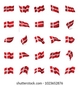 Denmark flag, vector illustration on a white background