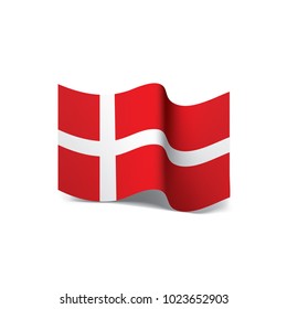 Denmark flag, vector illustration on a white background