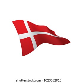 Denmark flag, vector illustration on a white background