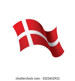 Denmark flag, vector illustration on a white background