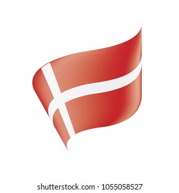Denmark flag, vector illustration on a white background