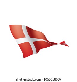 Denmark flag, vector illustration on a white background